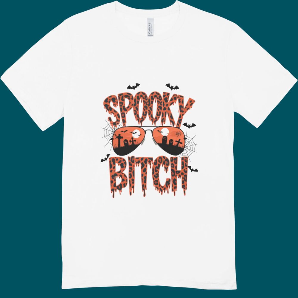 New "Spooky Biatch" Halloween T-shirt | Hanes Softstyle Unisex XL